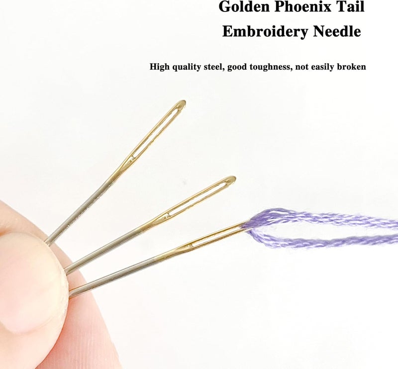 Zhenqing 30-Pack Gold-Tipped Large Eye Embroidery Needles with Round Heads - 10 Each of Sizes 22, 24, 26 for Cross Stitch, Sewing, Quilting & Crafting（67503） - Image 5